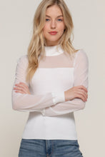 Load image into Gallery viewer, Long Sleeve Mesh Panel Detail Sweater Top
