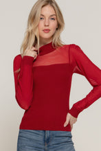 Load image into Gallery viewer, Long Sleeve Mesh Panel Detail Sweater Top
