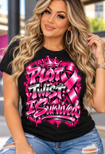 Load image into Gallery viewer, Plot Twist: I Survived | Breast Cancer Survivor T-Shirt

