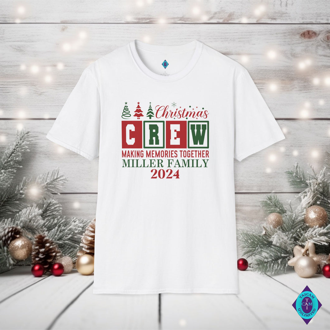 Personalized Family Name Christmas Crew Unisex T-shirt