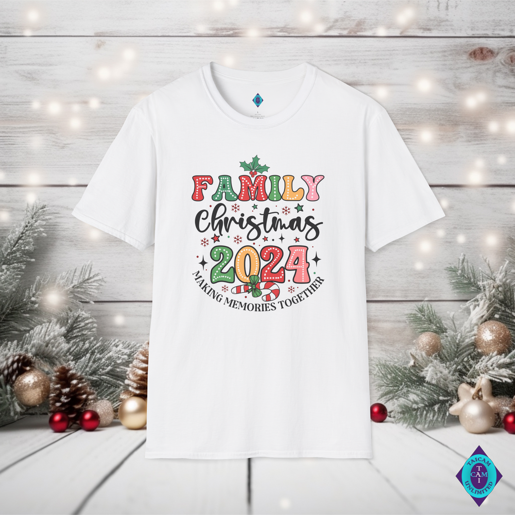 Family Christmas 2024 Making Memories Unisex Softstyle T-Shirt