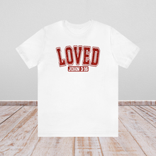 Load image into Gallery viewer, Faux Glitter Loved John 3:16 Unisex Shirts
