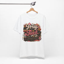 Load image into Gallery viewer, Pray Teach Repeat Teacher Shirt | Christian Teacher T-Shirt | Faith-Based Educator Tee | Back to School Teacher Gift | Inspirational Teacher Apparel

