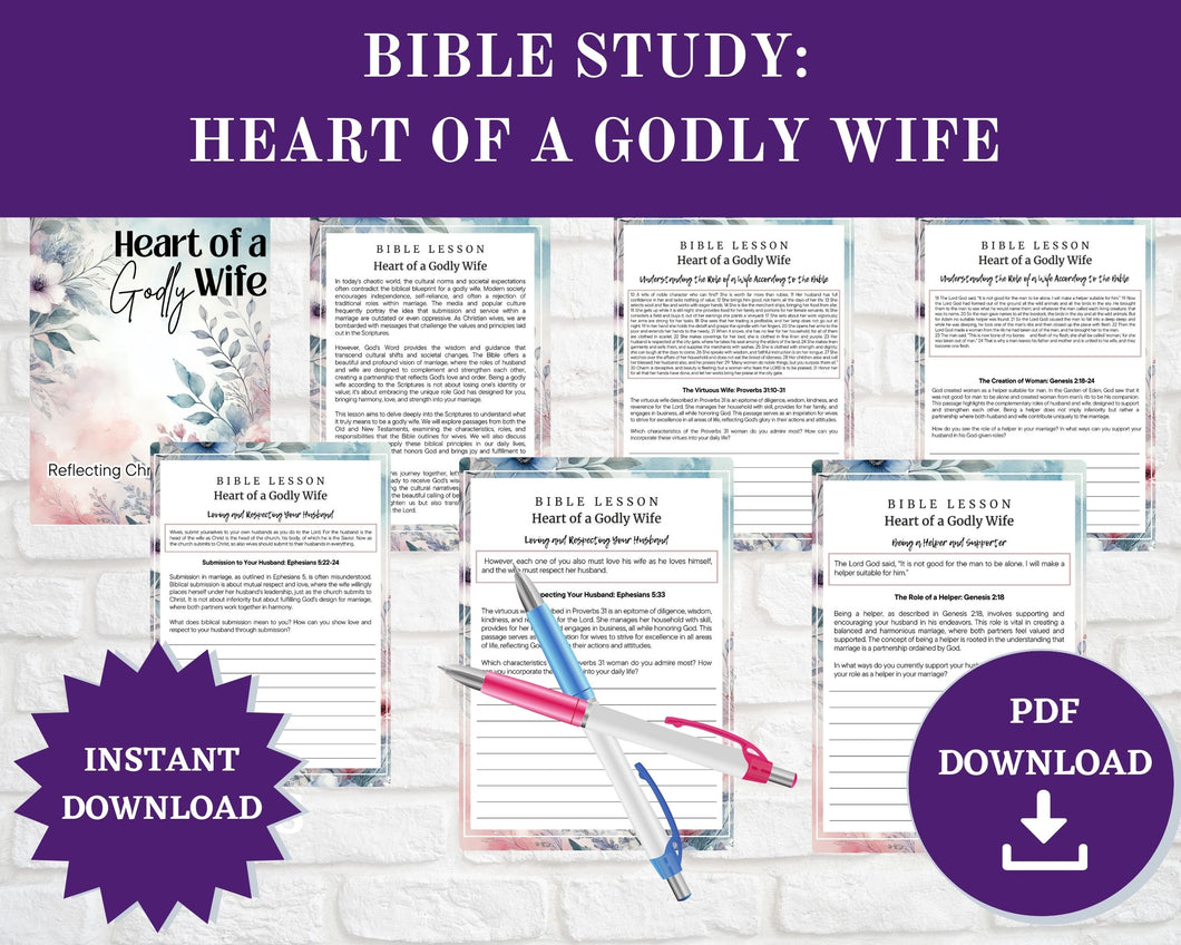 Bible Study Guide: Heart of a Godly Wife (PDF)