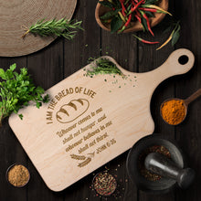 Load image into Gallery viewer, I Am the Bread of Life Hardwood Cutting Board
