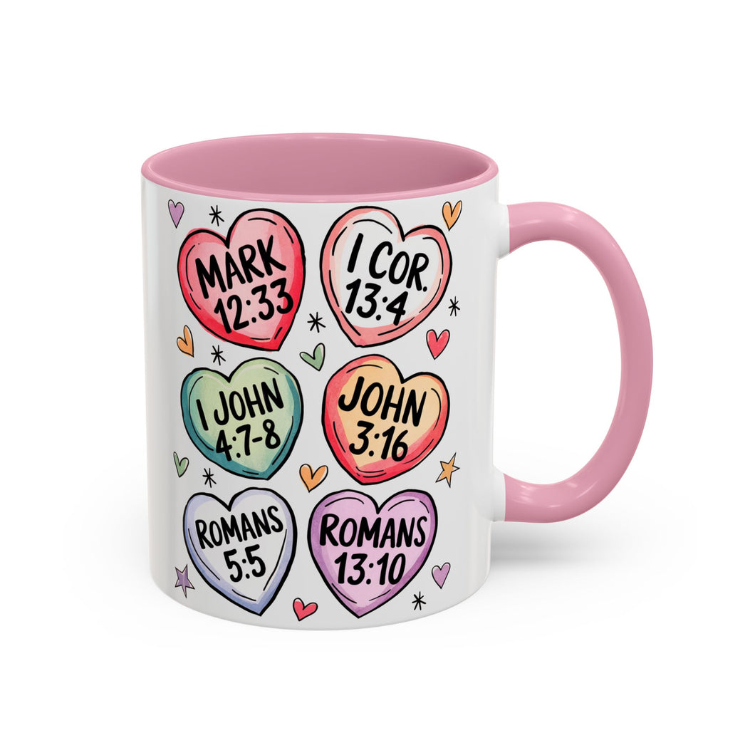 Christian Valentine's Candy Hearts Bible Verses Mugs