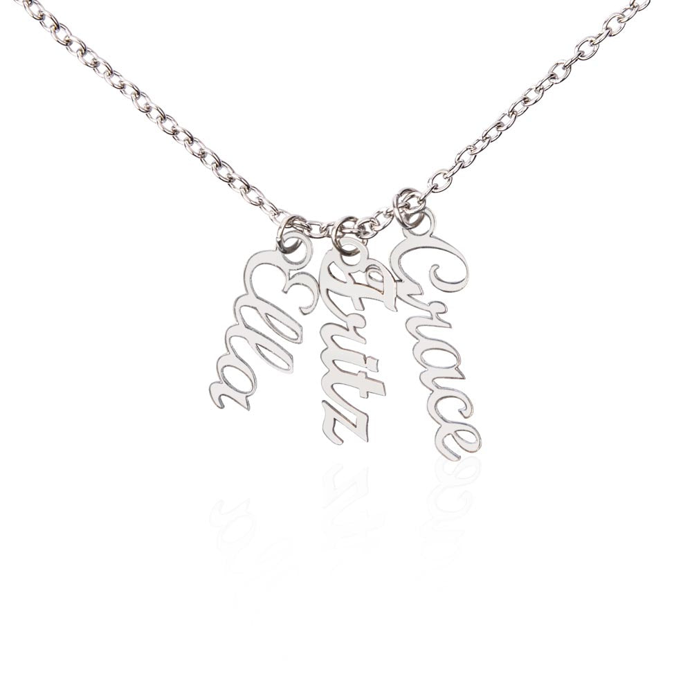 Personalized Multi Vertical Name Necklace – Custom Names Jewelry