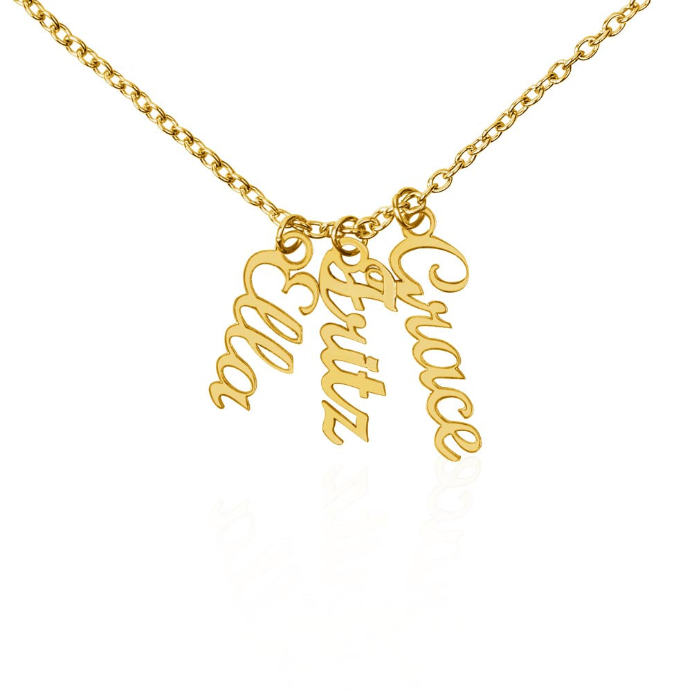 Personalized Multi Vertical Name Necklace – Custom Names Jewelry
