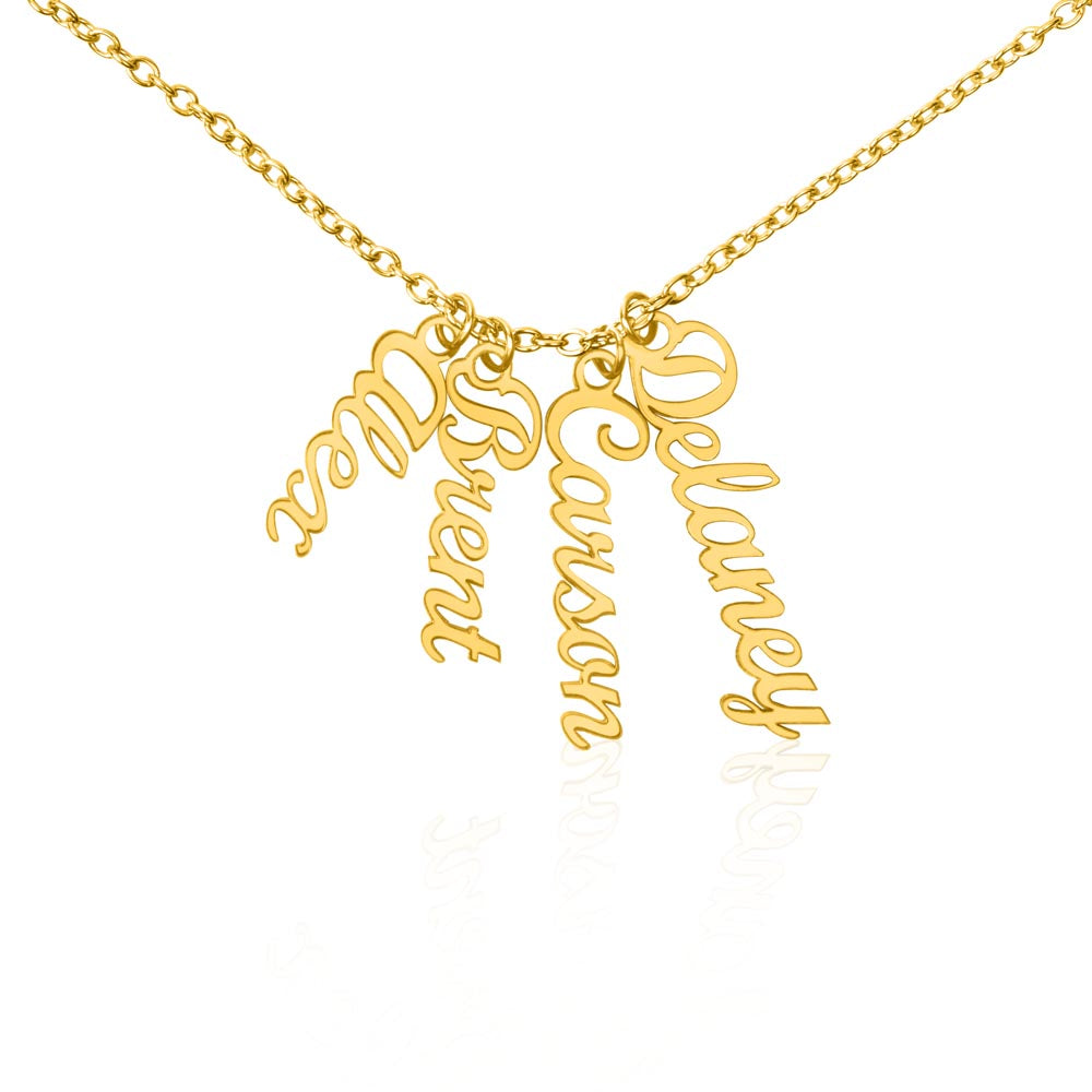 Personalized Multi Vertical Name Necklace – Custom Names Jewelry