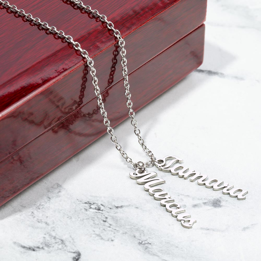 Personalized Multi Vertical Name Necklace – Custom Names Jewelry