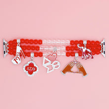 Load image into Gallery viewer, DST Sorority Red Clear Bead Watch Band for Women
