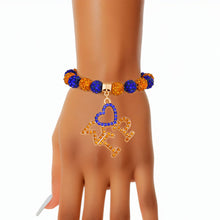 Load image into Gallery viewer, SGRHO Blue Gold Bling Sorority Charm Bracelet
