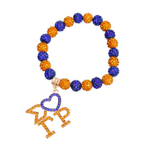 Load image into Gallery viewer, SGRHO Blue Gold Bling Sorority Charm Bracelet

