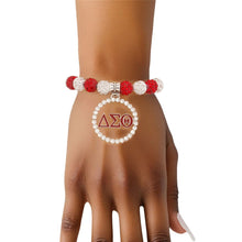 Load image into Gallery viewer, DST Red White Round Charm Luster Bracelet
