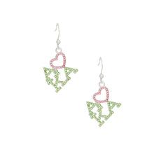 Load image into Gallery viewer, AKA Greek Heartfelt Pride Bling Fish Hook Earrings
