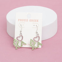 Load image into Gallery viewer, AKA Greek Heartfelt Pride Bling Fish Hook Earrings
