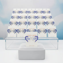 Load image into Gallery viewer, ZPB Sorority Heart Blue Clear Bling Stud Earrings
