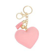Load image into Gallery viewer, Keychain Sparkling Love Pink Padded Heart Charm
