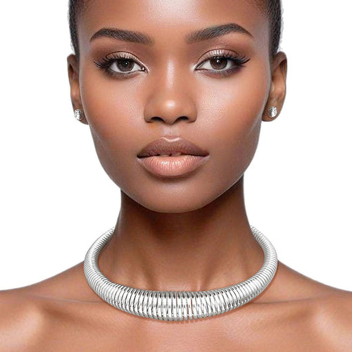 Choker Silver Spring Coil Necklace for Women