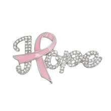 Load image into Gallery viewer, Brooch Silver Light Pink Ribbon Hope Pin for Women
