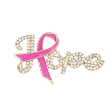 Load image into Gallery viewer, Brooch Gold Pink Ribbon Hope Pin for Women
