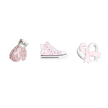 Load image into Gallery viewer, Silver Sneaker Ribbon Brooch Set
