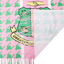 Load image into Gallery viewer, AKA Pink Green Houndstooth Fashion Shawl Scarf
