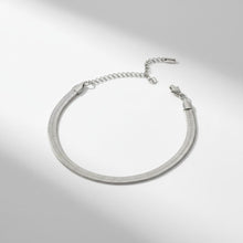 Load image into Gallery viewer, Mens 5.5mm Silver Steel Herringbone Chain Bracelet
