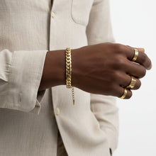 Load image into Gallery viewer, Mens 8mm Gold 18K Steel Miami Chain Bracelet
