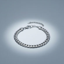 Load image into Gallery viewer, Mens 8mm Silver Steel Miami Chain Bracelet
