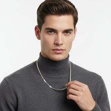 Load image into Gallery viewer, Mens 20in 6.5mm Silver Steel Herringbone Chain
