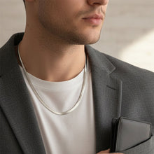 Load image into Gallery viewer, Mens 20in 6.5mm Silver Steel Herringbone Chain
