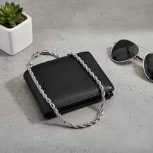 Load image into Gallery viewer, Mens 20in 8mm Silver Stainless Steel Rope Chain
