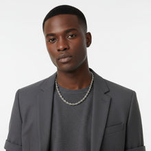 Load image into Gallery viewer, Mens 20in 8mm Silver Stainless Steel Rope Chain
