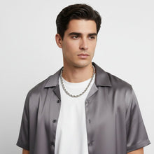 Load image into Gallery viewer, Mens 20in 8mm Silver Stainless Steel Rope Chain
