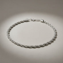 Load image into Gallery viewer, Mens 20in 8mm Silver Stainless Steel Rope Chain
