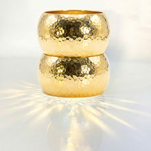Load image into Gallery viewer, Bangle Hammered Gold Wide High Fashion Bracelet

