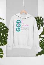 Load image into Gallery viewer, God Cares Unisex Hoodie Sweatshirt: I Peter 5:6-7 - By: A. Perry
