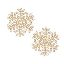 Load image into Gallery viewer, Stud Radiating Snowflake Gold Earrings for Women
