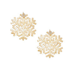 Load image into Gallery viewer, Stud Radiating Snowflake Gold Earrings for Women
