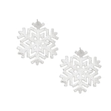 Load image into Gallery viewer, Stud Radiating Snowflake Silver Earrings for Women
