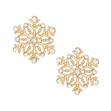 Load image into Gallery viewer, Stud Stellar Snowflake Gold Earrings for Women
