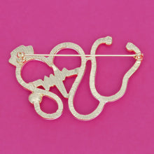 Load image into Gallery viewer, Brooch White Nurse Medical Stethoscope Pin
