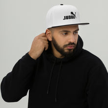 Load image into Gallery viewer, Custom Judah White/Black Snapback Hat
