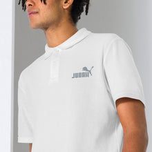 Load image into Gallery viewer, Custom White Judah Unisex Pique Polo Shirt
