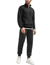 Load image into Gallery viewer, COOFANDY Men&#39;s Tracksuit 2 Piece Quarter Zip Sweatsuit Workout Plaid Jacquard Jogging Suit Set
