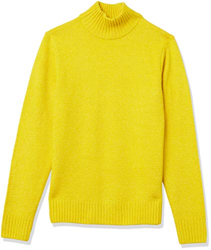 Amazon Essentials Men's Long-Sleeve Soft Touch Turtleneck Sweater, Yellow, Large