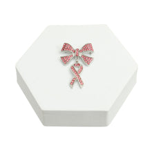 Load image into Gallery viewer, Double Pink Ribbon Silver Brooch
