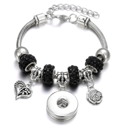 Fashion Bracelet with Interchangeable Snap Photo Button