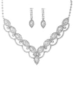Load image into Gallery viewer, Rhinestone Teardrop V Shape Necklace And Earring Set
